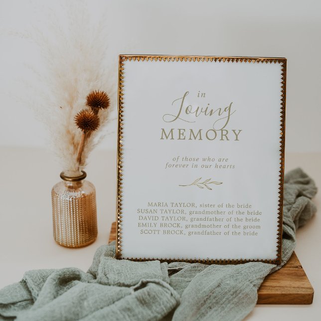Mindestleaf | Gold in Love Memory Memorial Sign Poster (Von Creator hochgeladen)