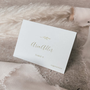 Mindestleaf Gold Menu Option Wedding Platzkarte Tischnummer
