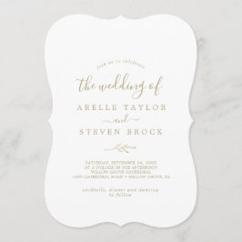 Mindestleaf | Gold Monogram Back Wedding Einladung