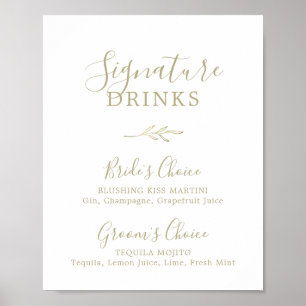 Mindestleaf Gold Signature Drinks Signature Sign Poster