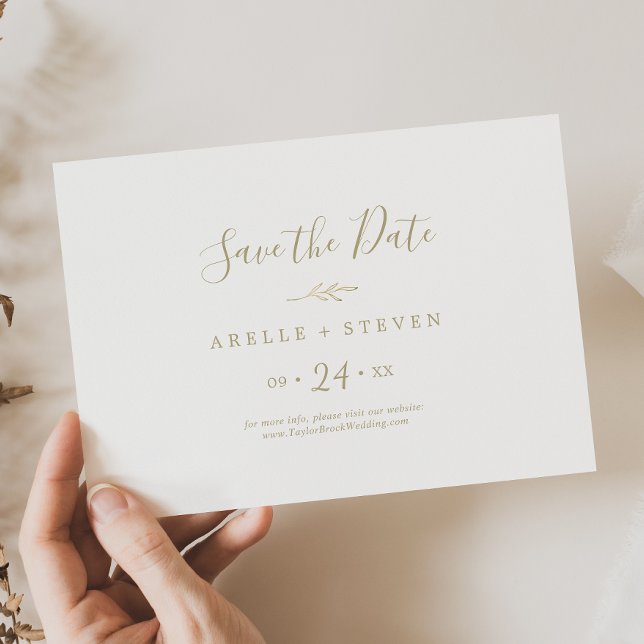 Mindestleaf | Horizontal Gold Save The Date (Von Creator hochgeladen)