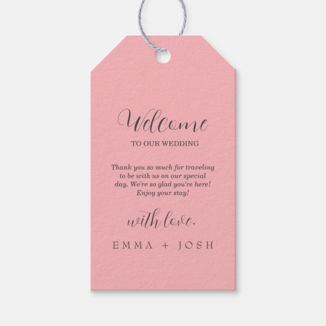 Mindestleaf | Leichte rosa Monographie Geschenkanhänger (Vorderseite)