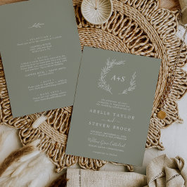 Mindestleaf | Leichtes Grün in einer Hochzeit Einladung
