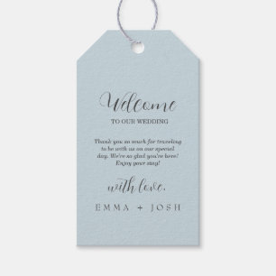 Mindestleaf Light Blue Formal Monogram Wedding Geschenkanhänger