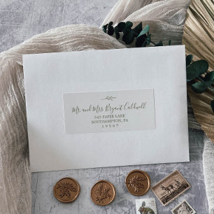 Mindestleaf Olive Green Guest Address Labels