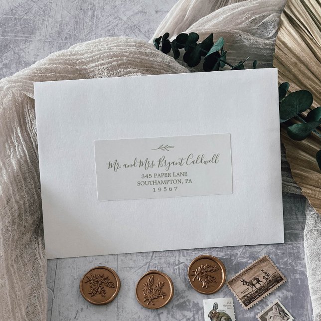 Mindestleaf | Olive Green Guest Address Labels (Von Creator hochgeladen)