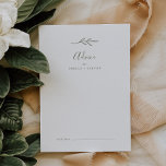 Mindestleaf | Olive Green Wedding Advice Card Hinweiskarte<br><div class="desc">Diese minimale Olivenblatt grüne Hochzeitsberatungskarte ist perfekt für eine Hochzeit und kann für jede Veranstaltung verwendet werden. Die Silhouette ist schlicht, grün, grün, mit minimalistischem böhmischen Stil. Diese Ratschläge können als Gästebuchalternative für Hochzeitsempfang, Brautparty, Babydusche oder Abschlussfeier verwendet werden. Personalisieren Sie die Karte mit den Namen der Braut und des...</div>