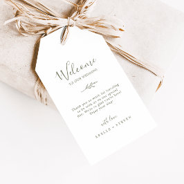 Mindestleaf | Olive Green Wedding Welcome Geschenkanhänger