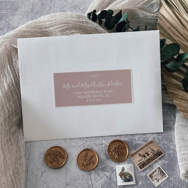 Mindestleaf | Pink Wedding Guest Address Labels (Von Creator hochgeladen)