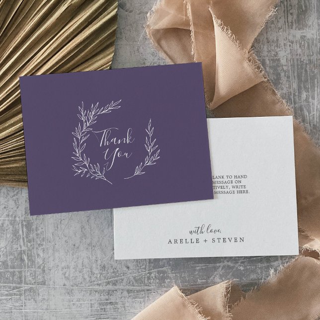 Mindestleaf | Plum Lila Flat Dankeschön Karte (Von Creator hochgeladen)