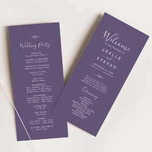 Mindestleaf   Plum Lila Wedding Program Programm