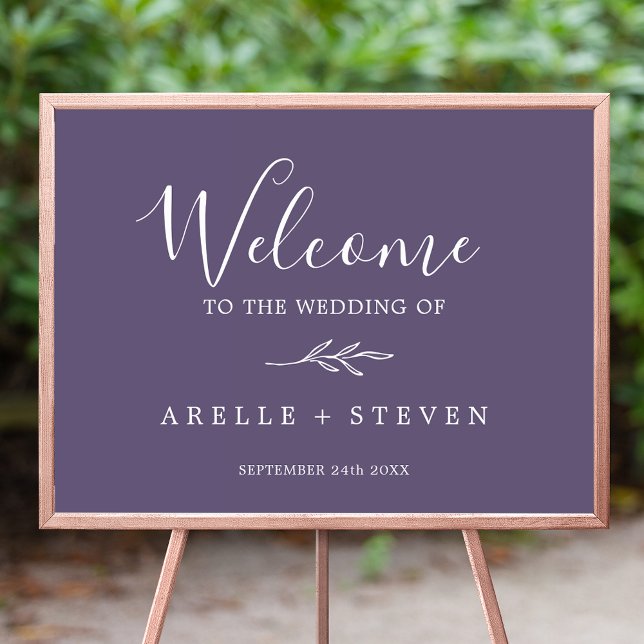 Mindestleaf | Plum Lila Wedding Welcome Poster (Von Creator hochgeladen)