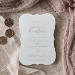 Mindestleaf | Rosa Hochzeitsempfang Einladung<br><div class="desc">Dieses kleine,  rosa Brautpaar ist die perfekte Einladung für ein elegantes Party nach der Einführung. Die Silhouette ist schlicht und in hellrot-rosa gehalten,  mit einem klassischen minimalistischen Stil. RSVP-Karten werden separat verkauft,  oder Sie können auf der Kartenrückseite UAWG info hinzufügen.</div>