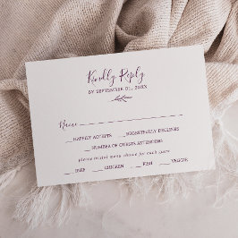 Mindestleaf | RSVP-Karte zum Menü "Eggplant" RSVP Karte