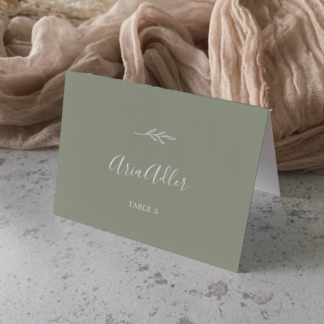 Mindestleaf | Sage Green Guest Name Platzkarten Tischnummer (Von Creator hochgeladen)