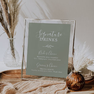 Mindestleaf Sage Green Signature Drinks Poster