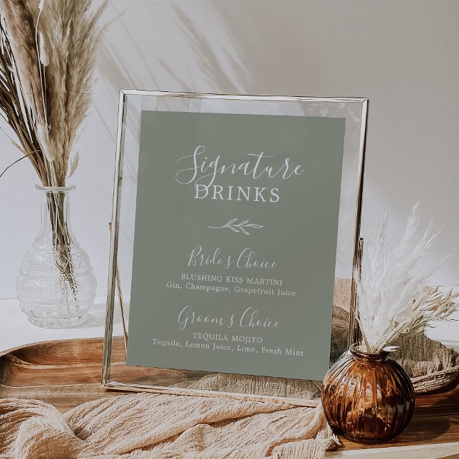Mindestleaf | Sage Green Signature Drinks Poster (Von Creator hochgeladen)