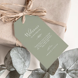 Mindestleaf | Sage Green Wedding Welcome Geschenkanhänger