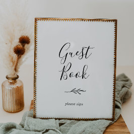 Mindestleaf | Schwarz-Weiß-Gästebuchplakat Poster