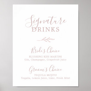 Mindestleaf Signature Drinks für trockene Rose Z Poster