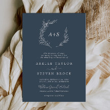 Mindestleaf | Slate Blue Formal Monogram Wedding