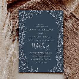 Mindestleaf | Slate Blue Wedding Einladung