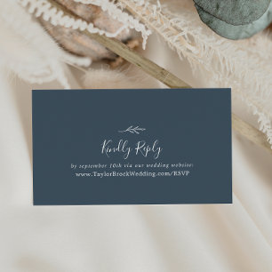 Mindestleaf   Slate Blue Wedding Website UAWG Begleitkarte