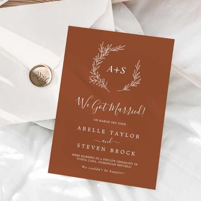 Mindestleaf | Terracotta Elopement Ankündigung (Von Creator hochgeladen)