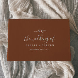 Mindestleaf | Terracotta Monogram Back Wedding Gästebuch