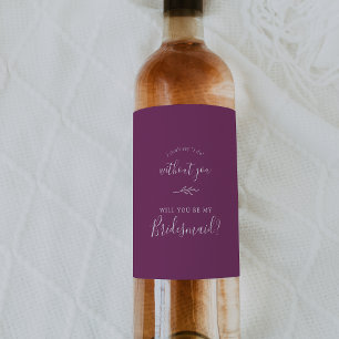 Mindestleaf   Vorschlag von Berry Lila Bridesmaid Weinetikett