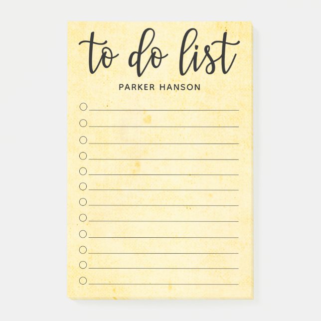 Mindestliste Post-it Klebezettel (Vorderseite)