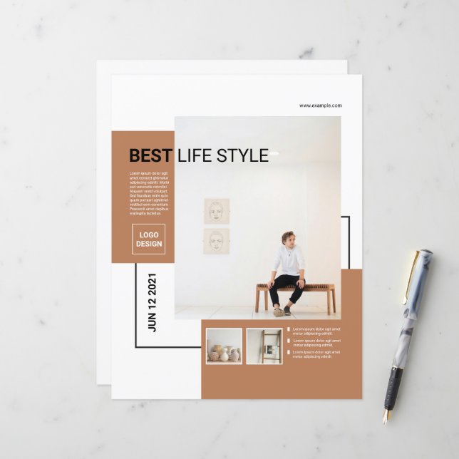 Mindestvorlage für Flyer | Sauber und modern (Vorderseite/Rückseite Beispiel)