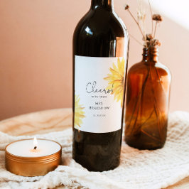 Mindestweinetikett für Sonnenblumen Brautparty Weinetikett