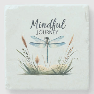 Mindful Journey - Artistic Dragonfly Steinuntersetzer