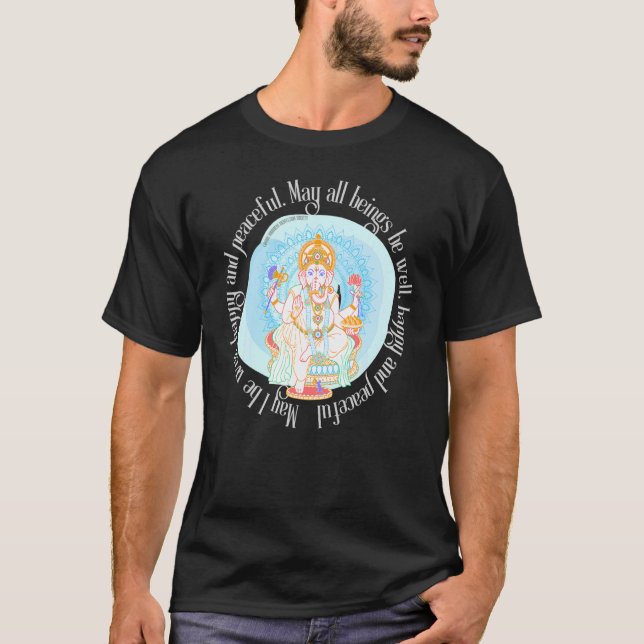 Mindful Lotus Ganesh Spirituelle Göttliche Yoga Me T-Shirt (Vorderseite)