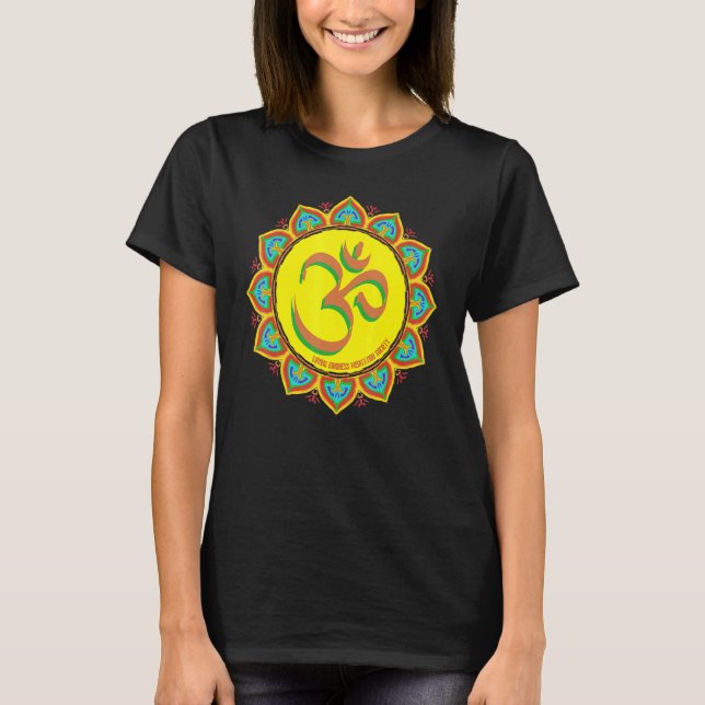 Mindfulness Om Ohm Mandala Buddhism Yoga Meditatio T-Shirt (Vorderseite)