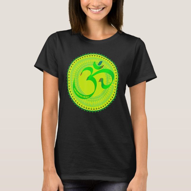 Mindfulness Om Ohm Mandala Buddhism Yoga Meditatio T-Shirt (Vorderseite)