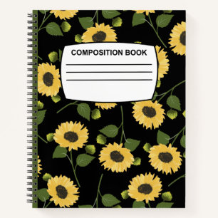 Mindfulness-Sonnenblumen-Komposition Spirale Notizbuch