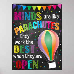 MINDS SIND WIE PARACHUTEN! POSTER