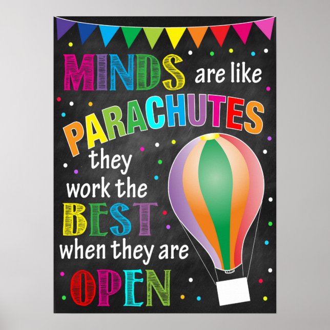 MINDS SIND WIE PARACHUTEN! POSTER (Vorne)