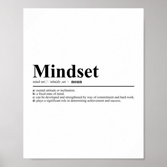 Mindset Definition | Motivierend Angebot Poster (Vorne)
