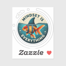 Mindset Is Everything Goldfish Motivational Quote Aufkleber