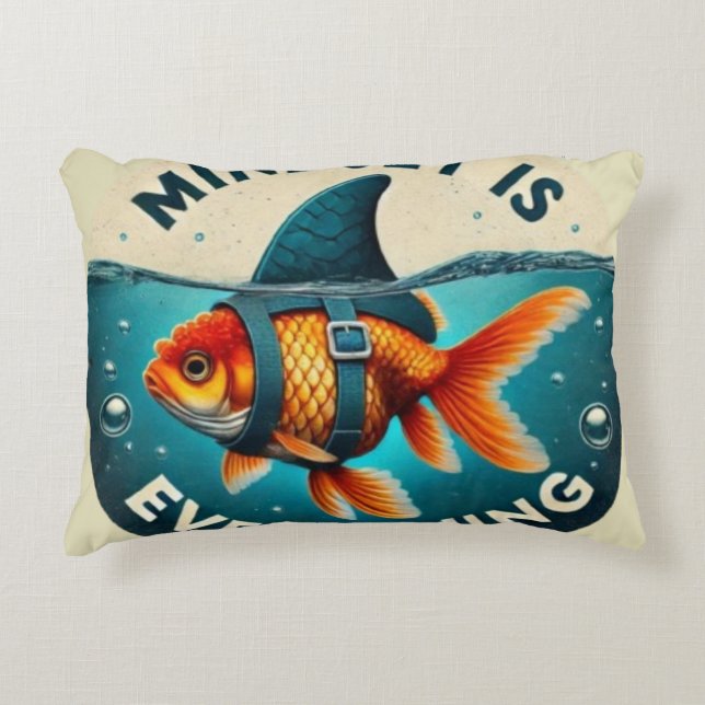 Mindset Is Everything Goldfish Motivational Quote Dekokissen (Vorderseite)