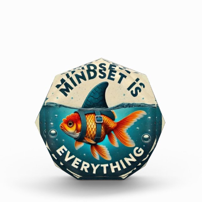 Mindset Is Everything Goldfish Motivational Quote Fotoblock (Vorderseite)