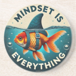 Mindset Is Everything Goldfish Motivational Quote Getränkeuntersetzer