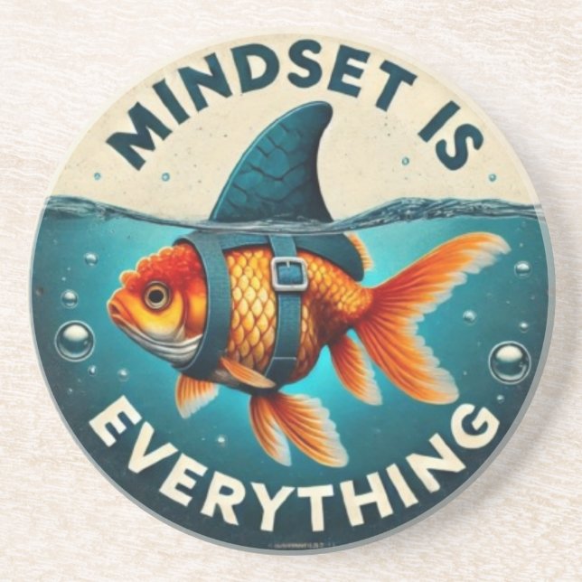 Mindset Is Everything Goldfish Motivational Quote Getränkeuntersetzer (Vorne)
