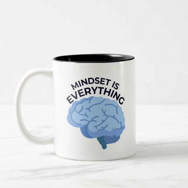 Mindset Is Everything – Motivational Quote Zweifarbige Tasse (Links)