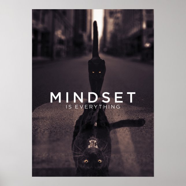 Mindset ist alles - Black Cat Panther Water Poster (Vorne)