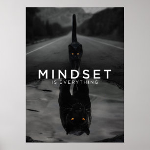 Mindset ist alles - Black Cat Panther Water Poster
