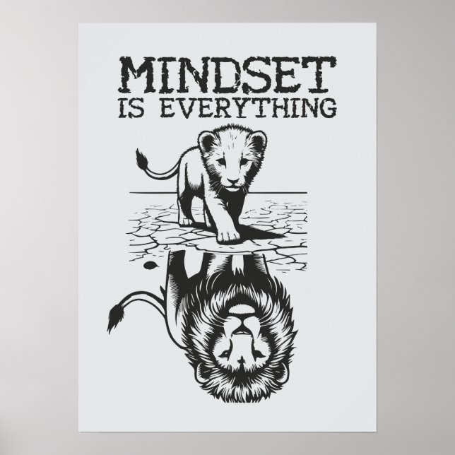 Mindset ist alles, Cat Lion - Gym, Erfolg Poster (Vorne)
